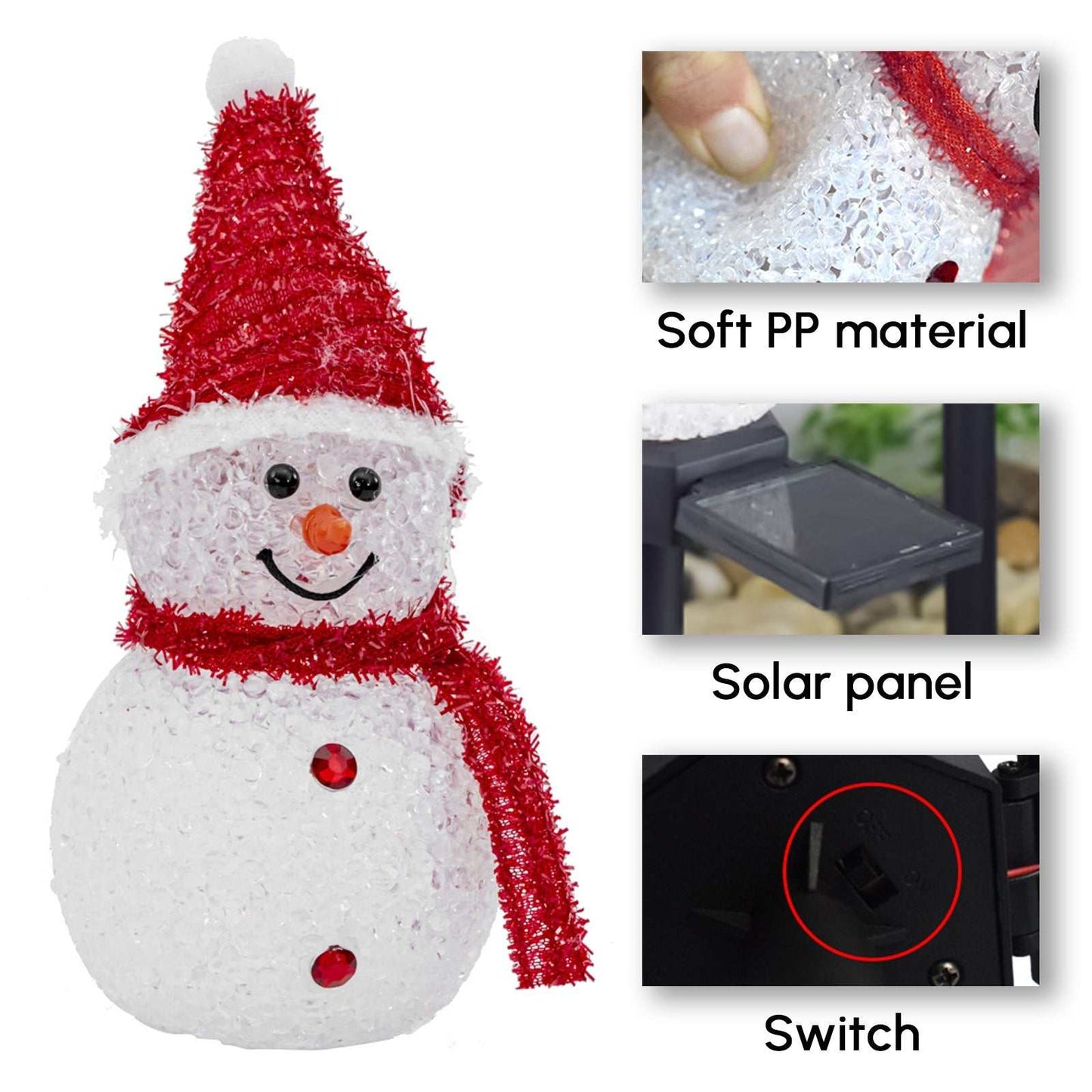 Solar Outdoor Decor Light Christmas Snowman Decoration Stake light