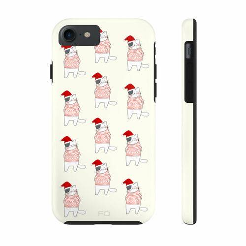 Christmas Cat Tough Case for iPhone with Wireless Charging