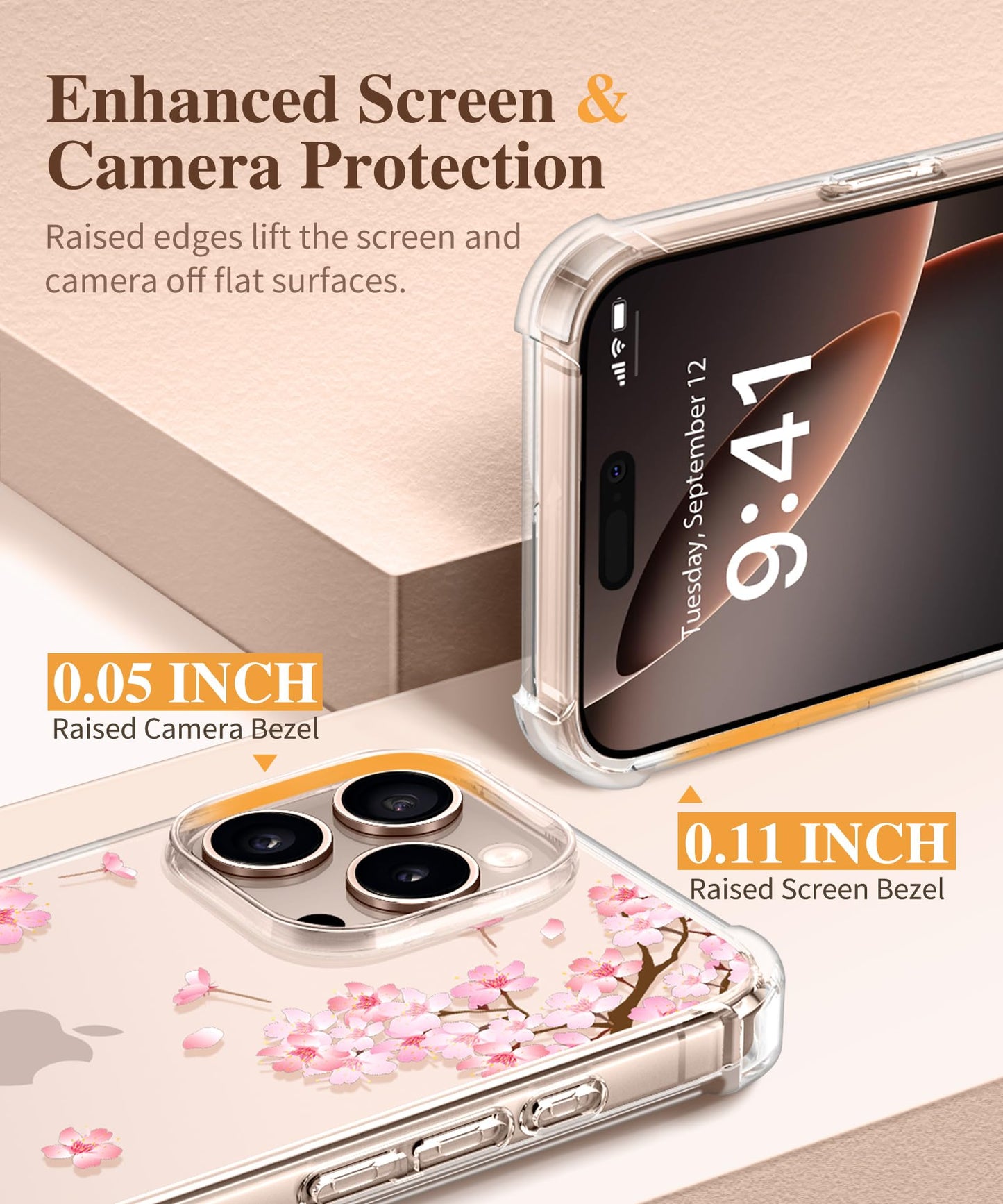 3-in-1 Floral Protection Kit for iPhone 16 Pro Max (6.9 inches, 2024)