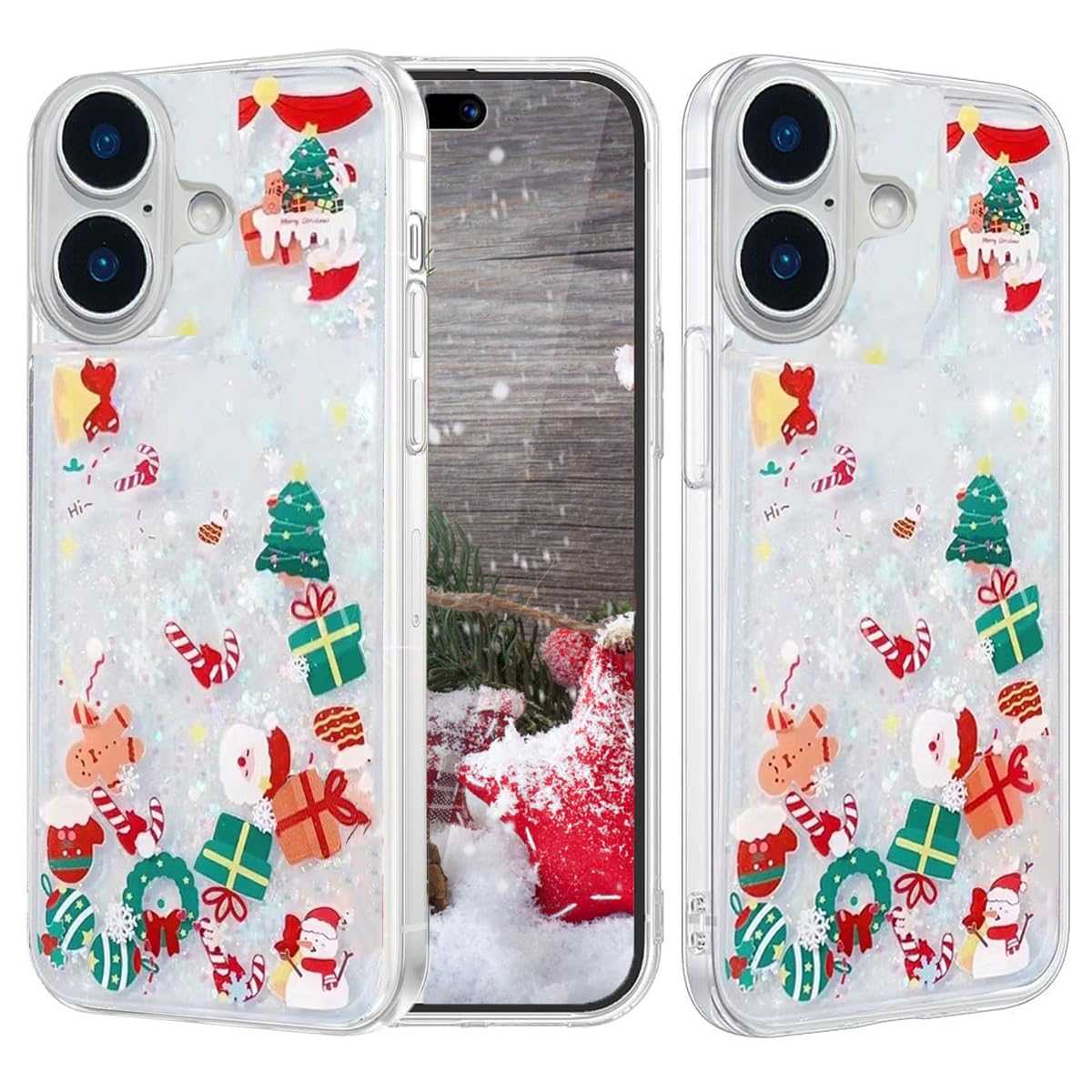 Christmas Glitter Case for iPhone 16 Pro