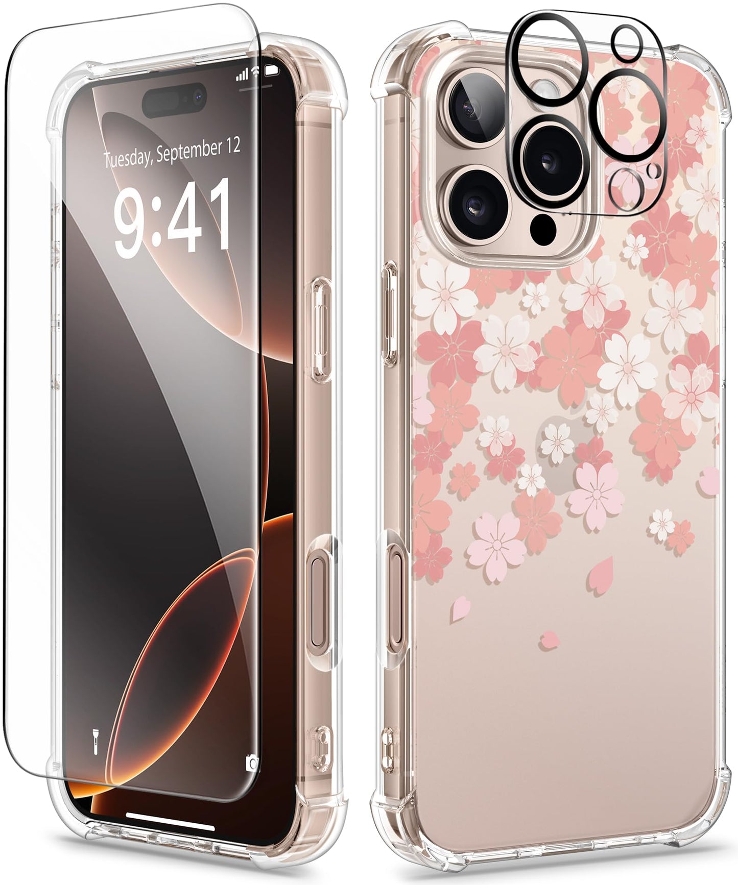 3-in-1 Floral Protection Kit for iPhone 16 Pro Max (6.9 inches, 2024)