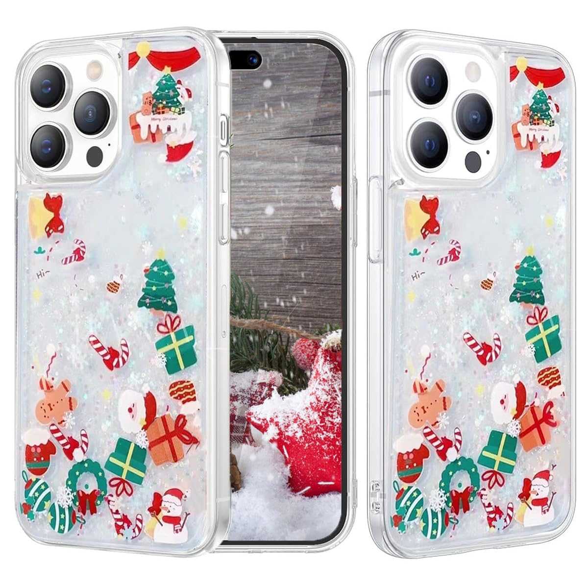 Christmas Glitter Case for iPhone 16 Pro