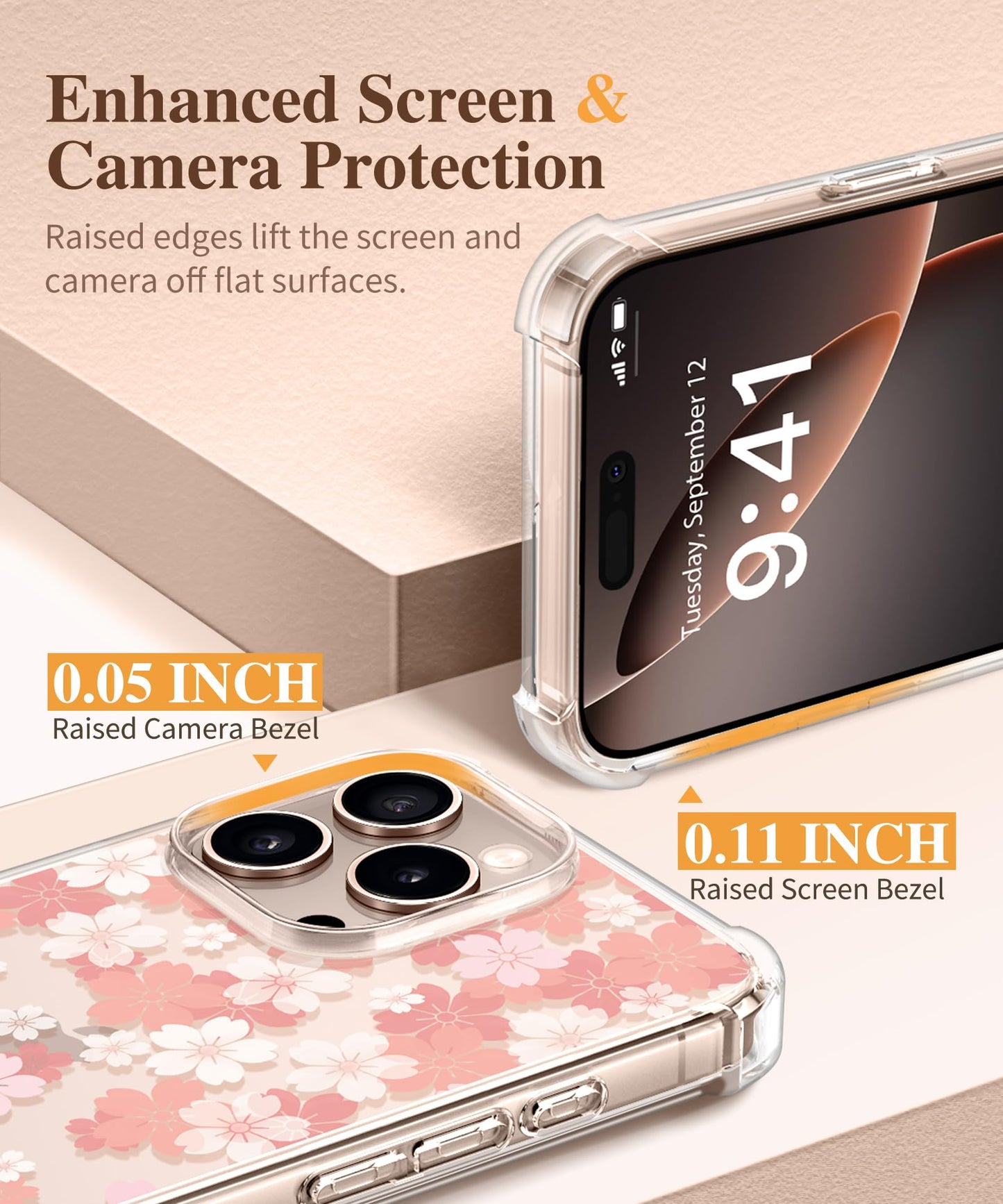 3-in-1 Floral Protection Kit for iPhone 16 Pro Max (6.9 inches, 2024)