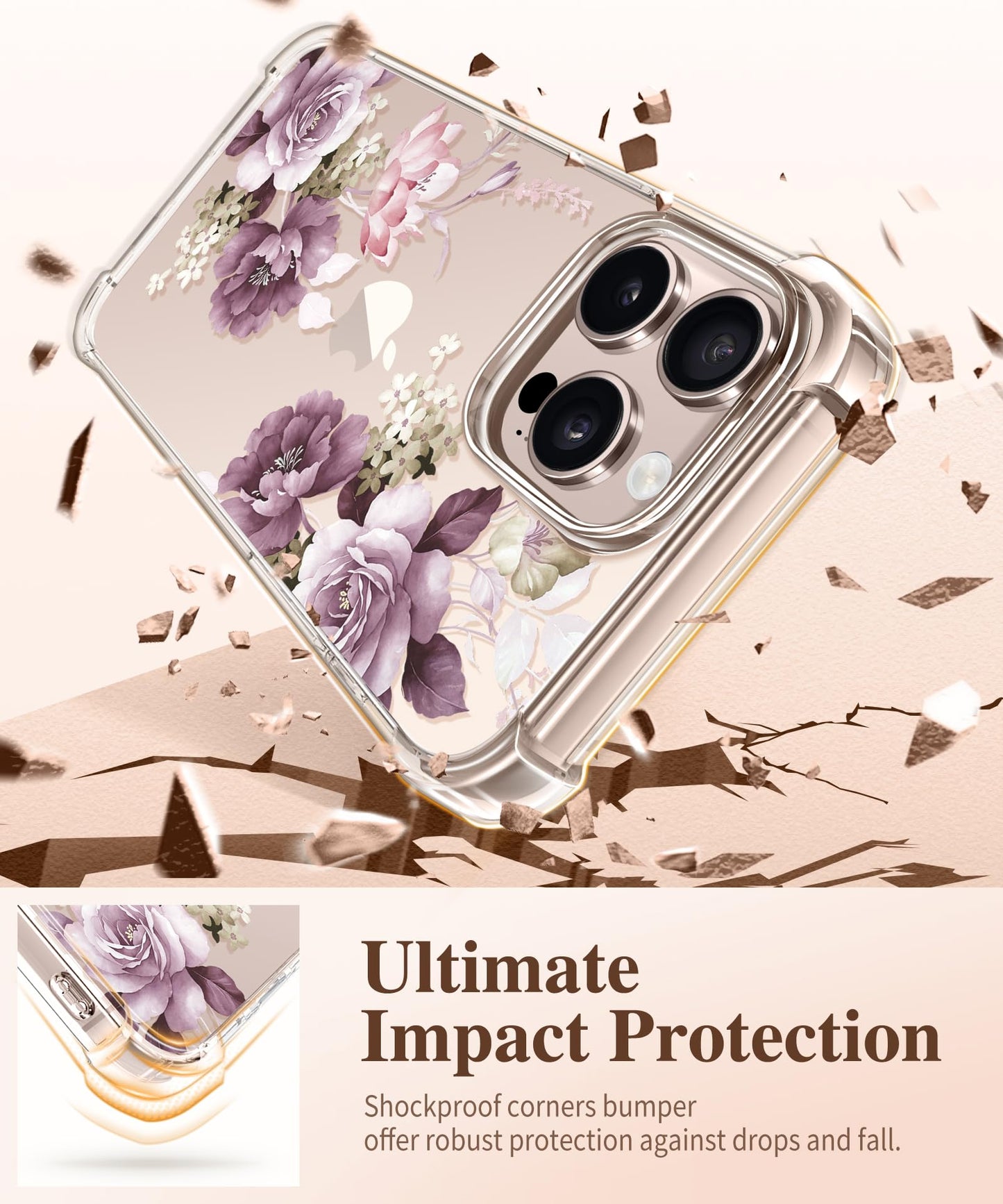 3-in-1 Floral Protection Kit for iPhone 16 Pro Max (6.9 inches, 2024)