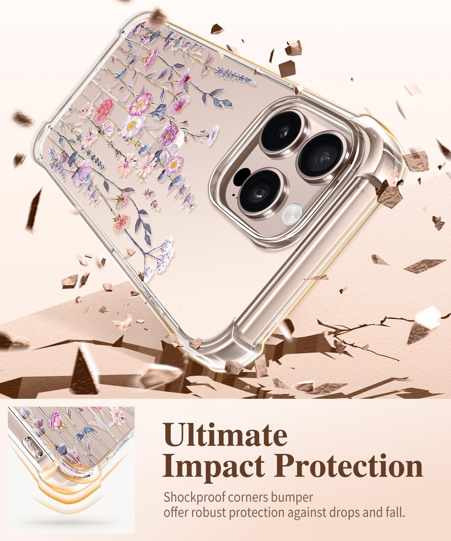 3-in-1 Floral Protection Kit for iPhone 16 Pro Max (6.9 inches, 2024)