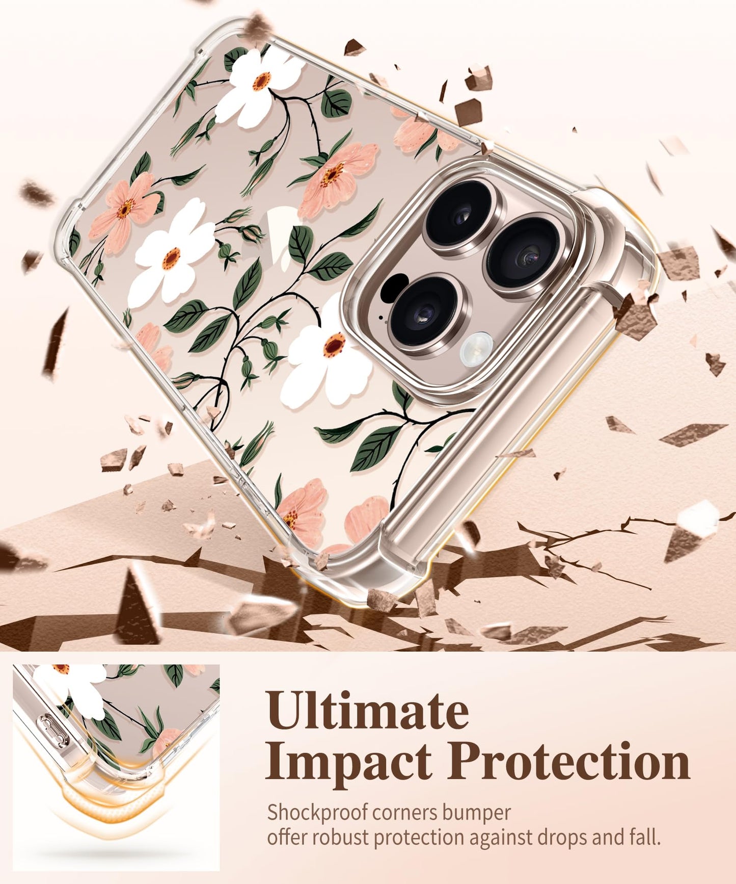 3-in-1 Floral Protection Kit for iPhone 16 Pro Max (6.9 inches, 2024)