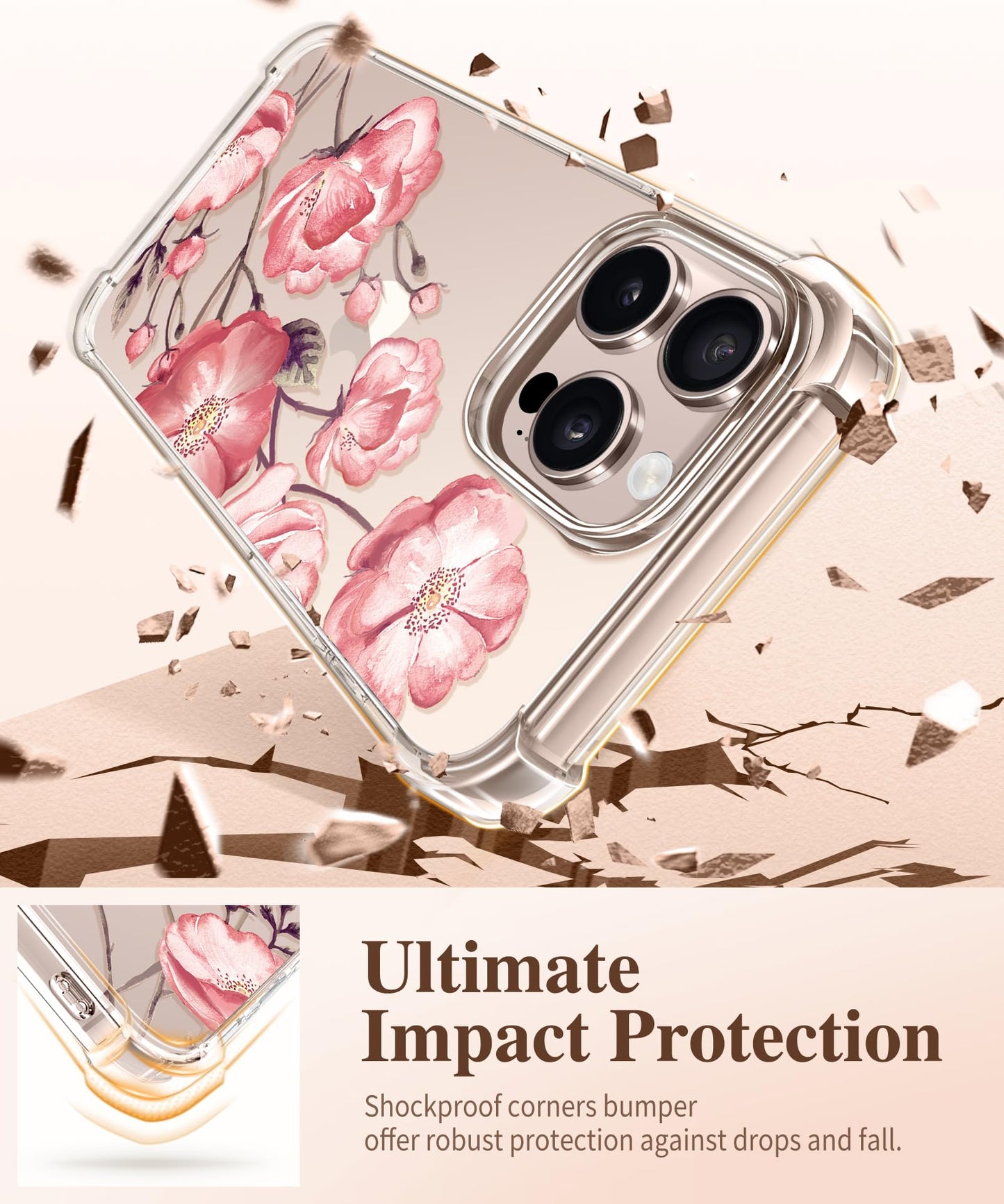 3-in-1 Floral Protection Kit for iPhone 16 Pro Max (6.9 inches, 2024)