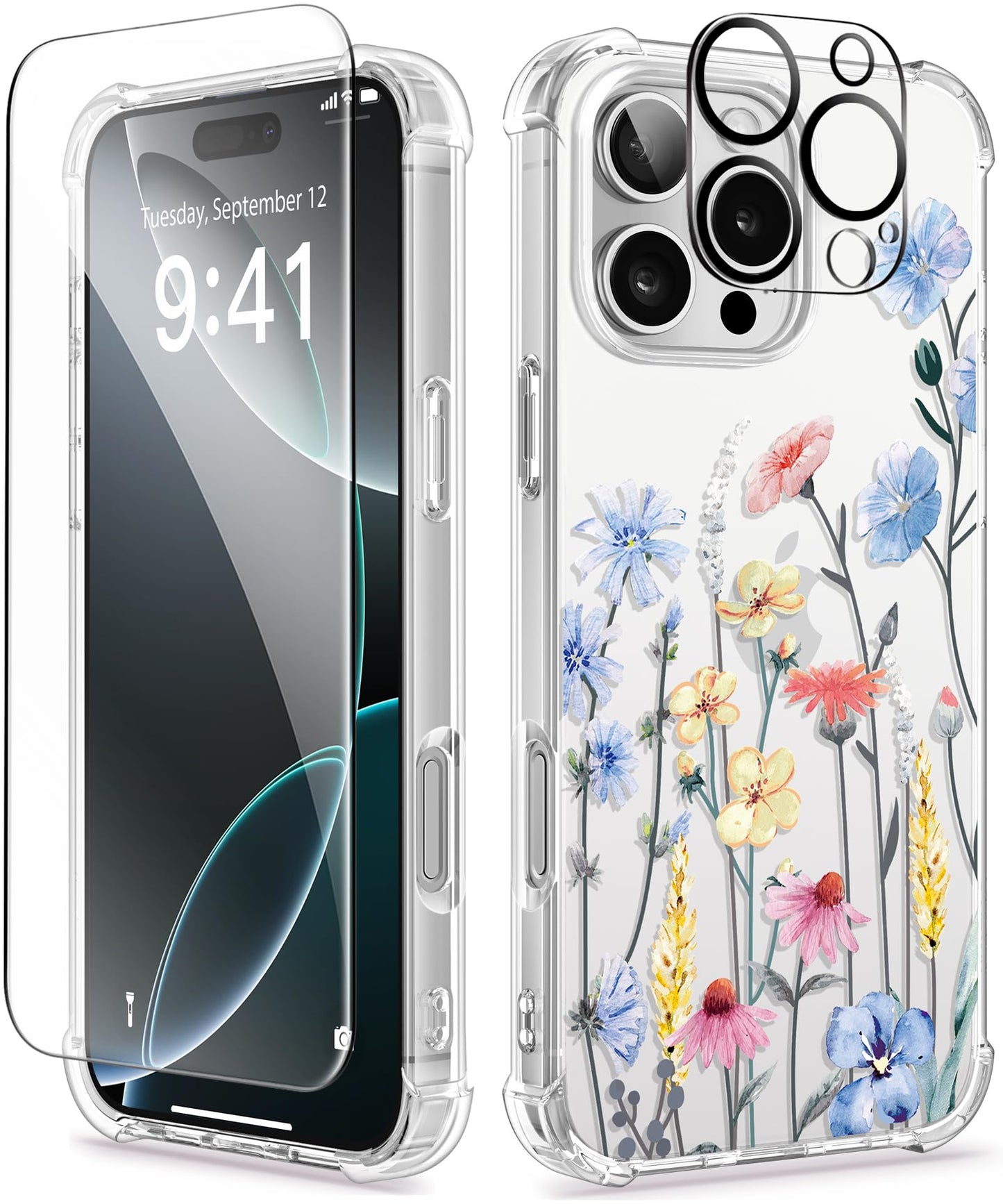 3-in-1 Floral Protection Kit for iPhone 16 Pro Max (6.9 inches, 2024)