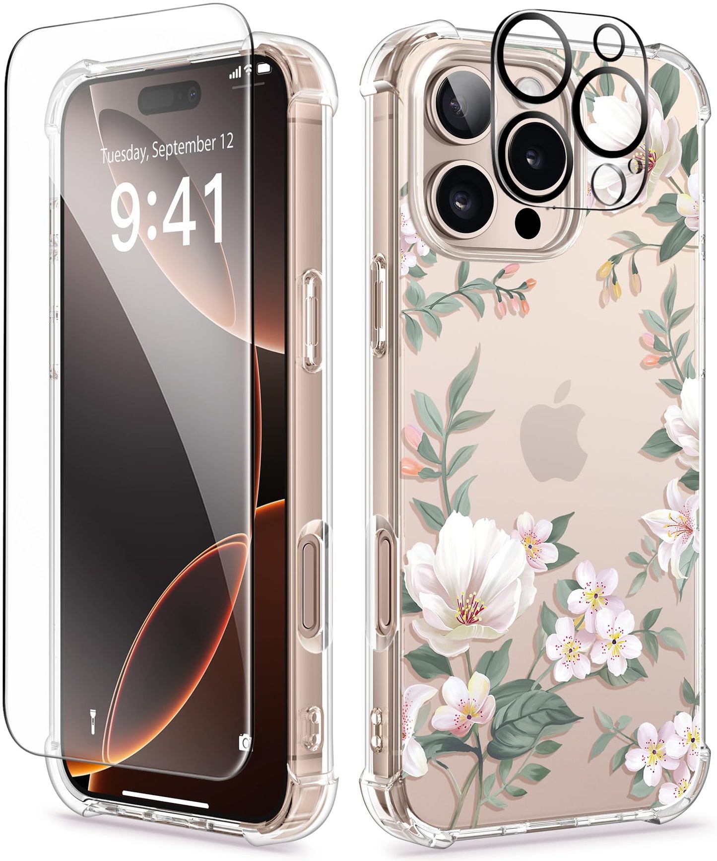 3-in-1 Floral Protection Kit for iPhone 16 Pro Max (6.9 inches, 2024)