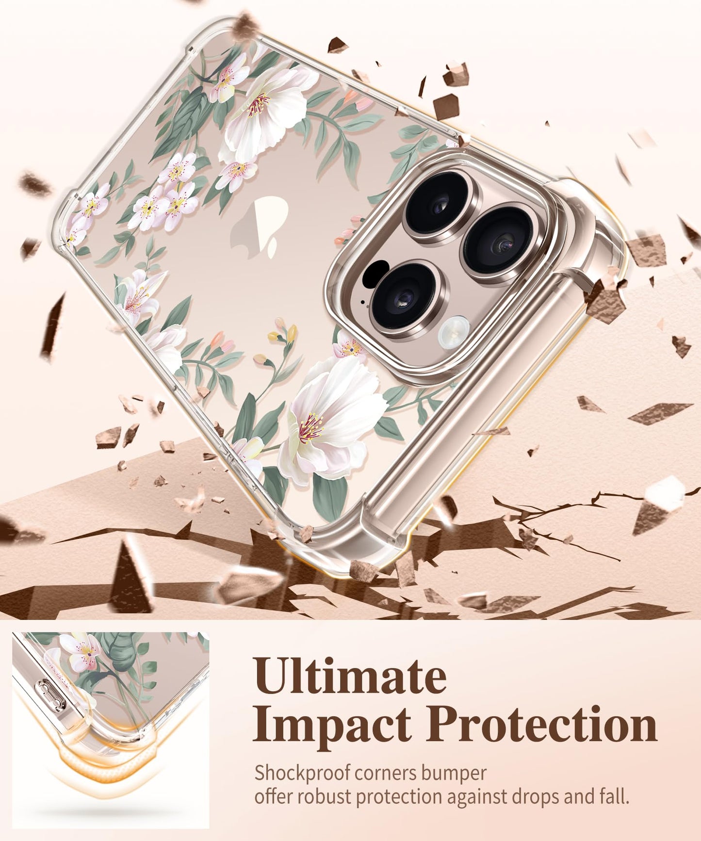 3-in-1 Floral Protection Kit for iPhone 16 Pro Max (6.9 inches, 2024)