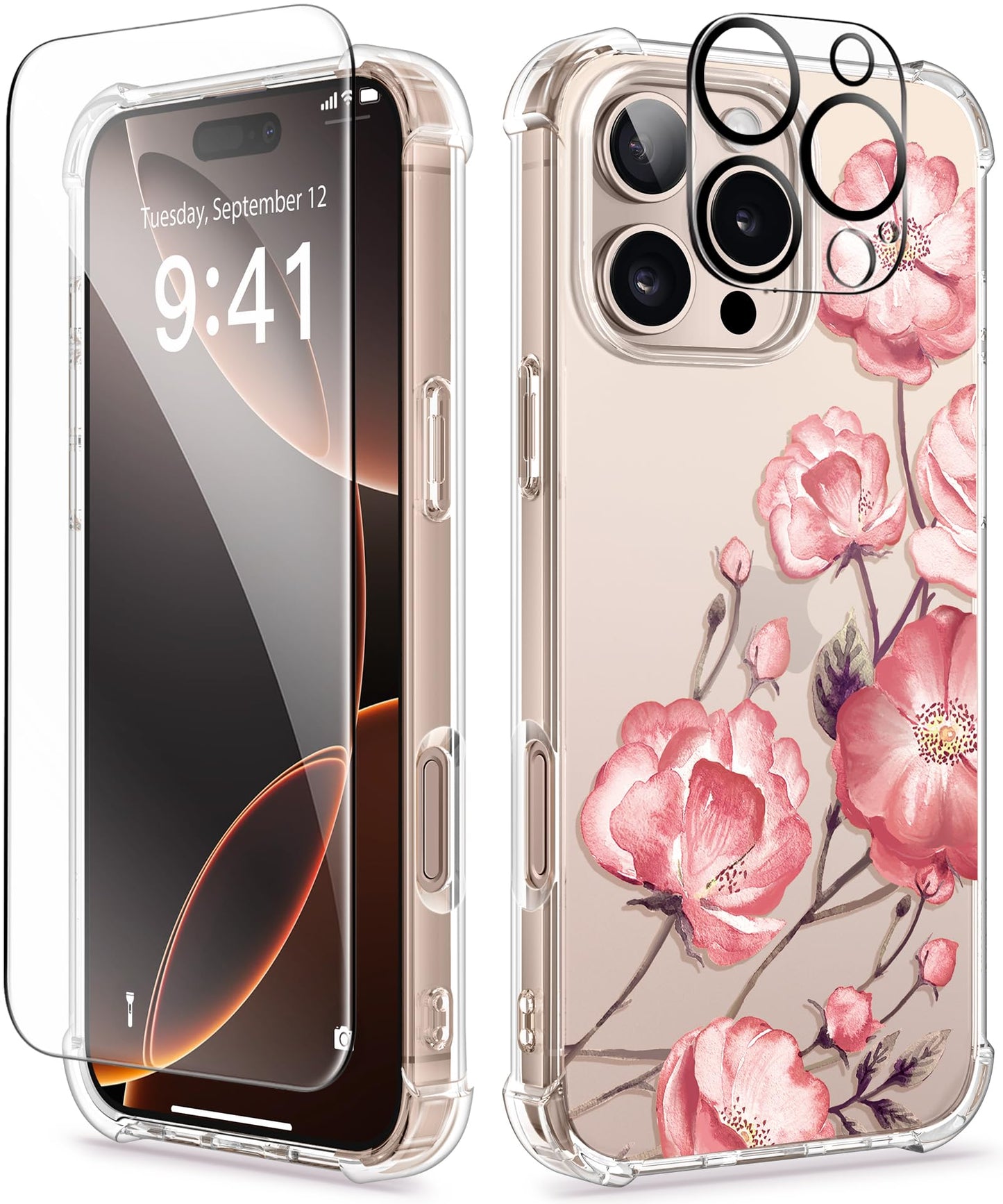 3-in-1 Floral Protection Kit for iPhone 16 Pro Max (6.9 inches, 2024)