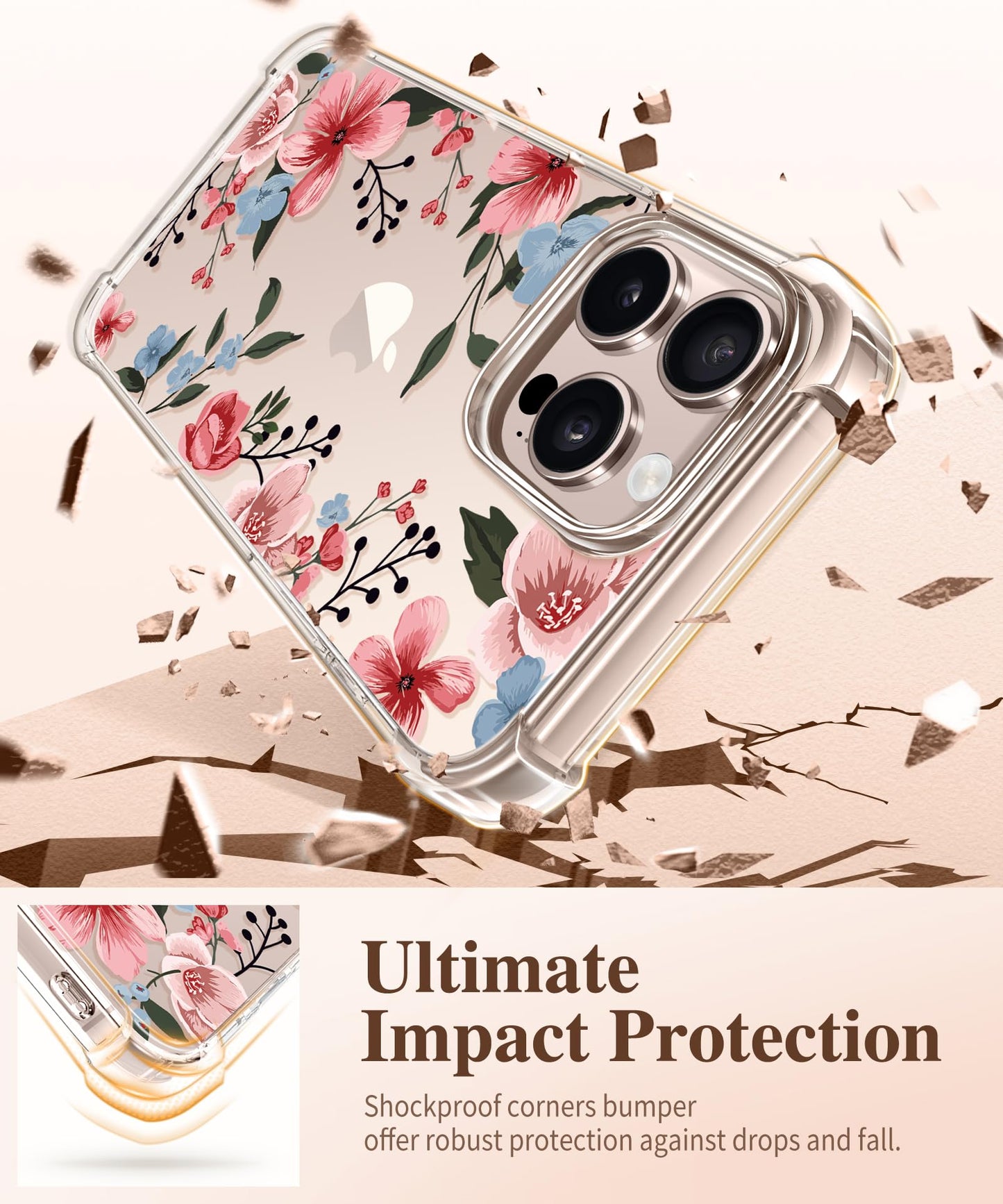 3-in-1 Floral Protection Kit for iPhone 16 Pro Max (6.9 inches, 2024)