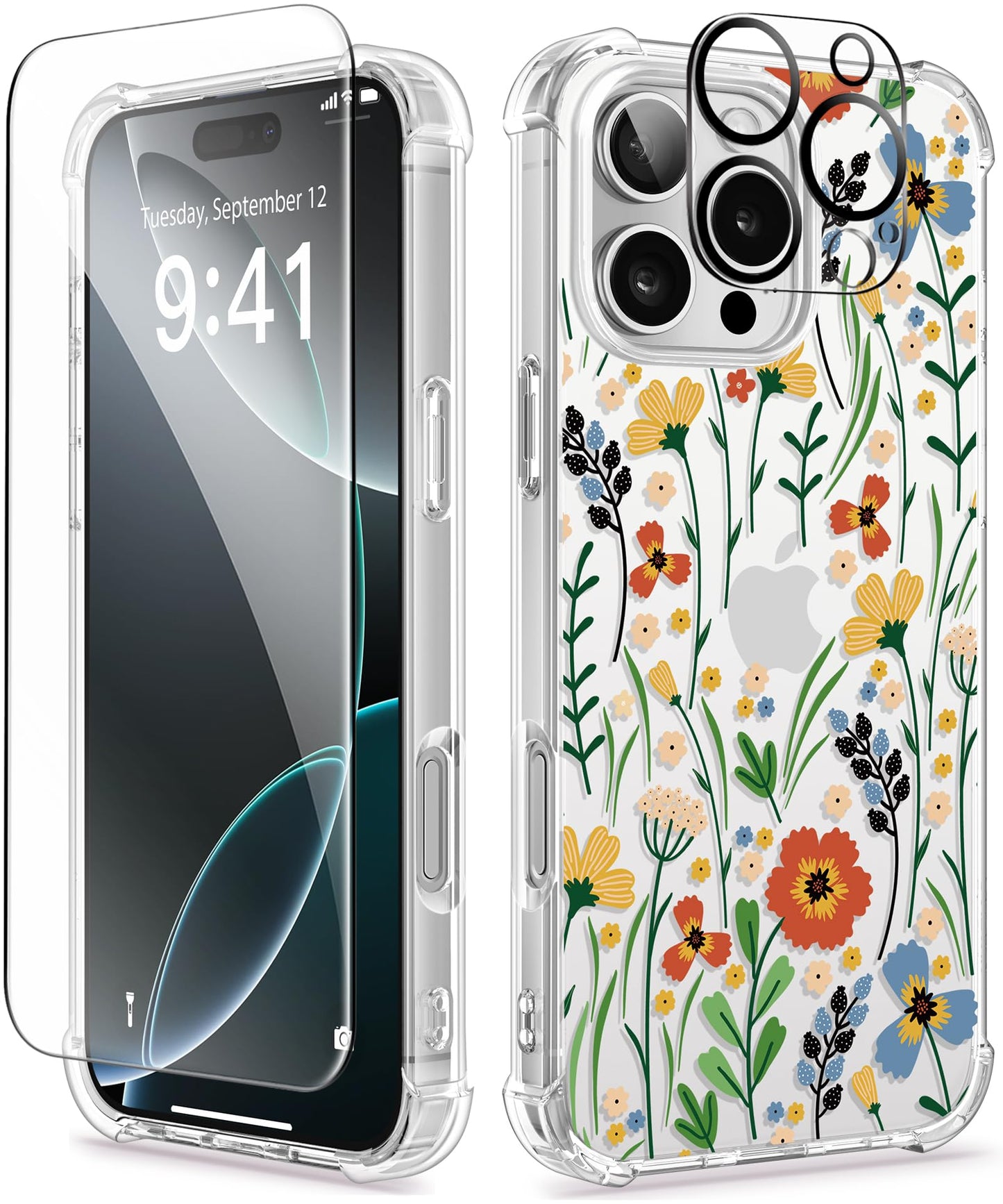 3-in-1 Floral Protection Kit for iPhone 16 Pro Max (6.9 inches, 2024)