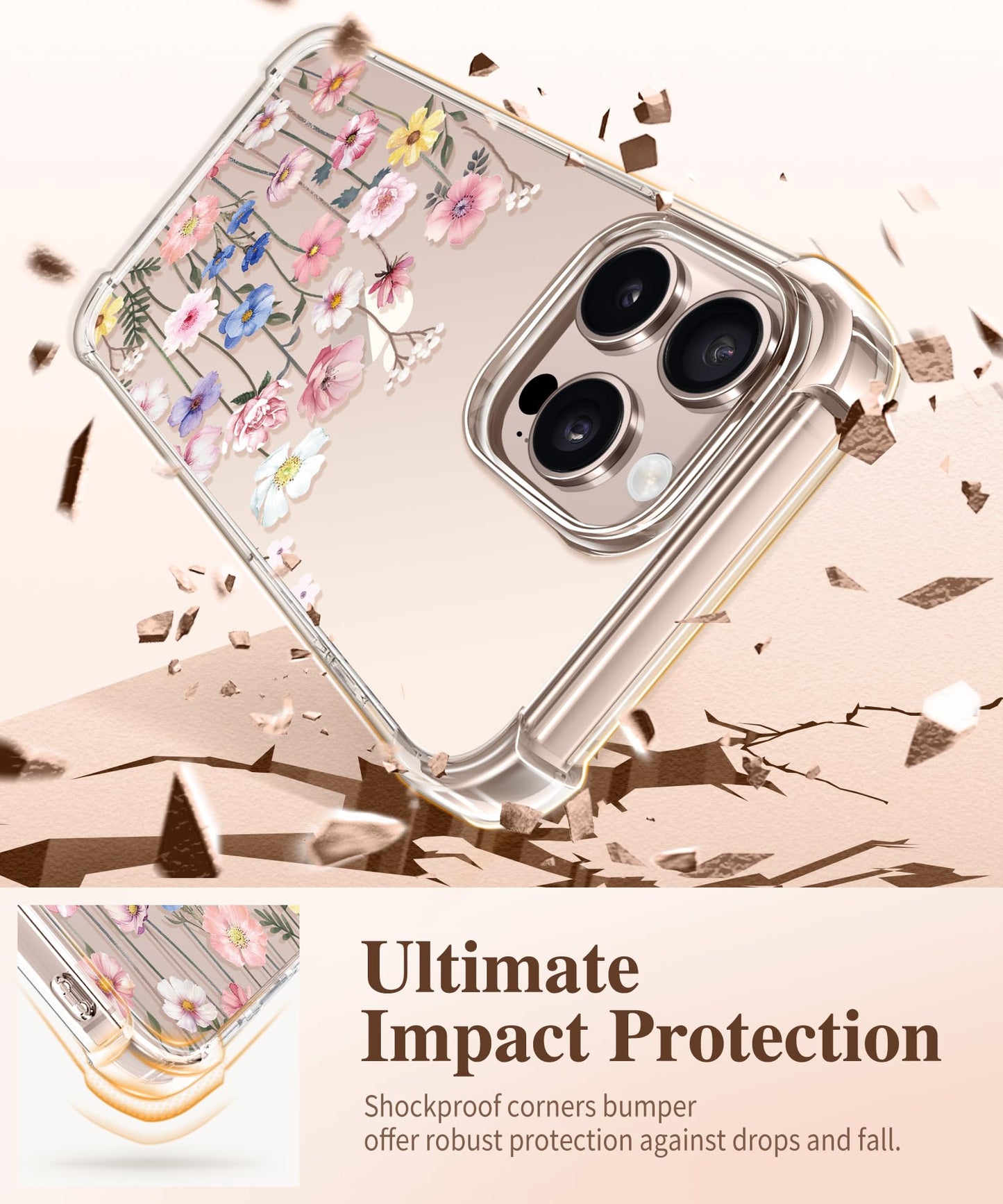 3-in-1 Floral Protection Kit for iPhone 16 Pro Max (6.9 inches, 2024)