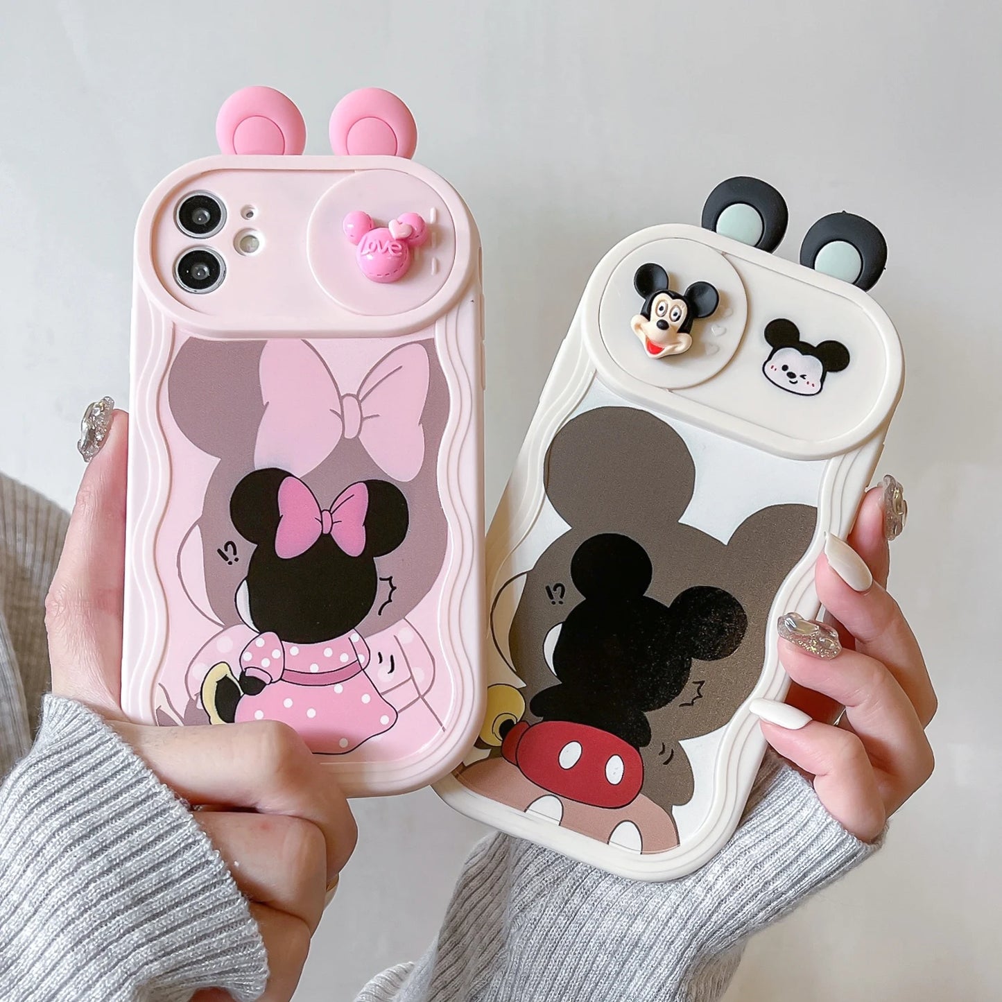 3D Ears Toy Cartoon Sliding Camera Case for iPhone