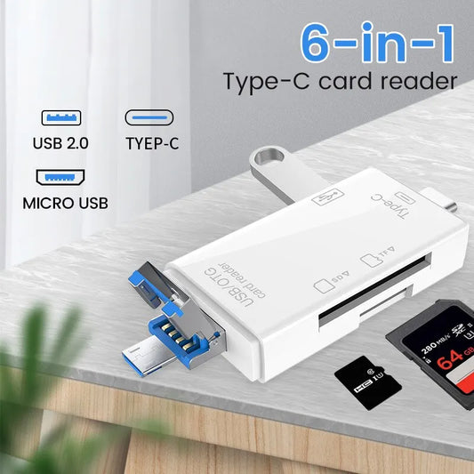 6-in-1 OTG Type-C Card Reader