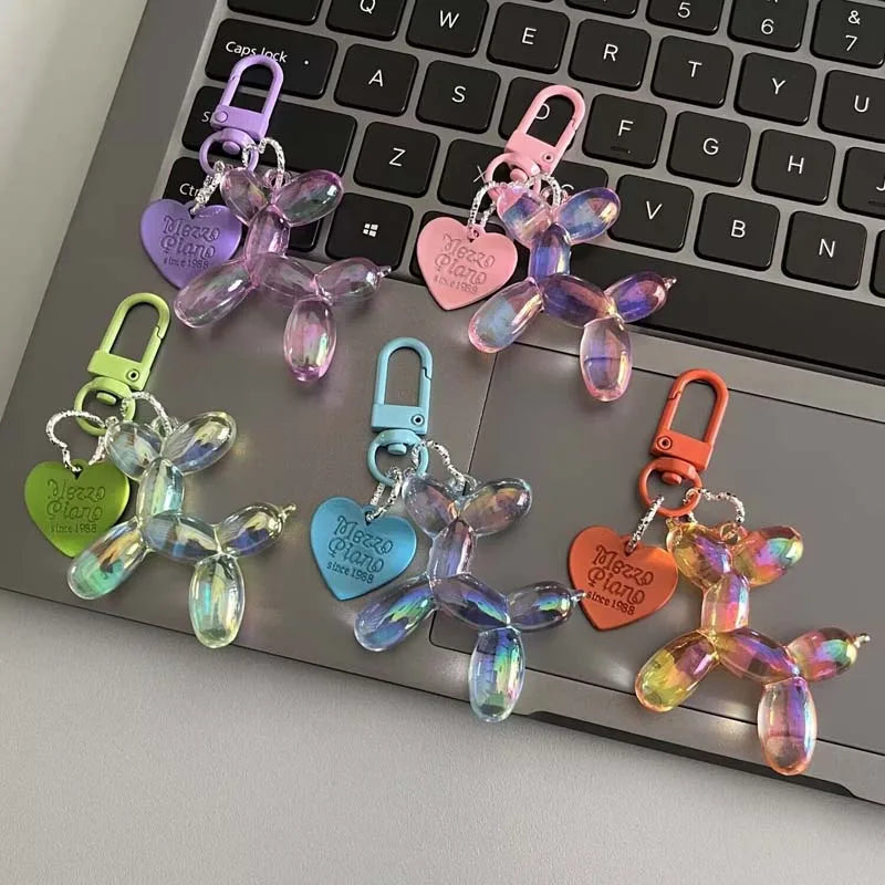 Candy Color Balloon Dog Keychain