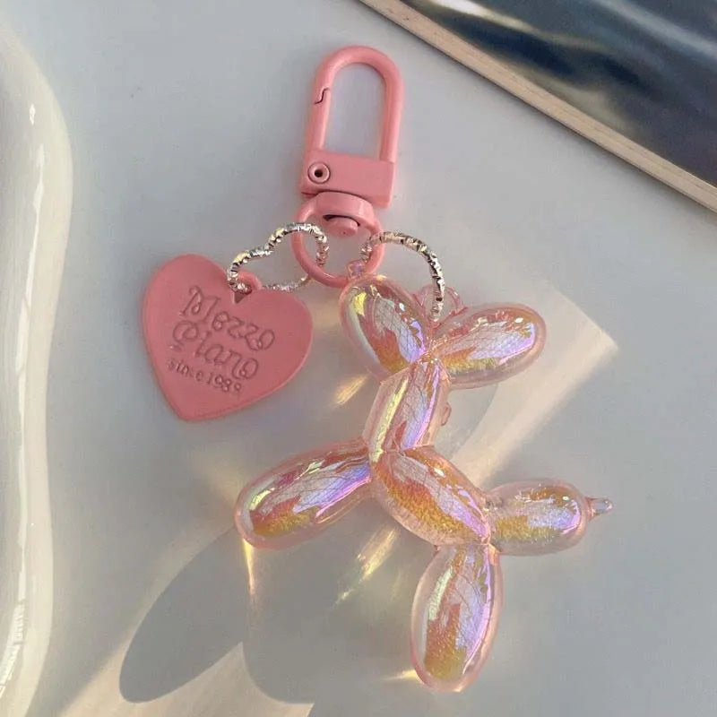 Candy Color Balloon Dog Keychain