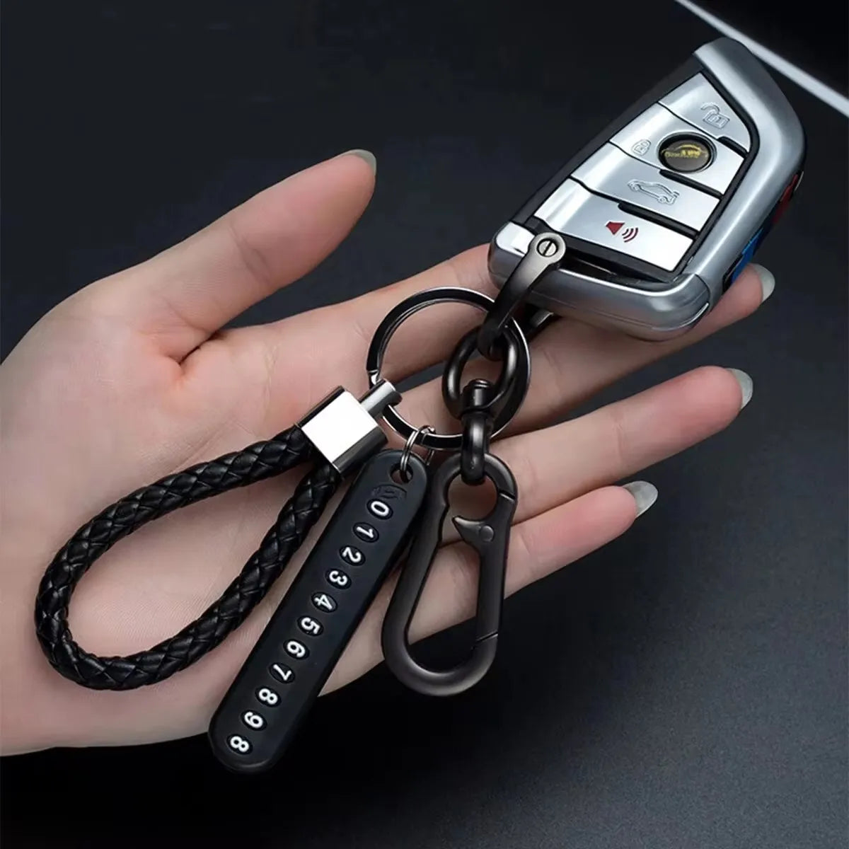 Trendy DIY Mobile Phone Number Plate Pendant Keychain