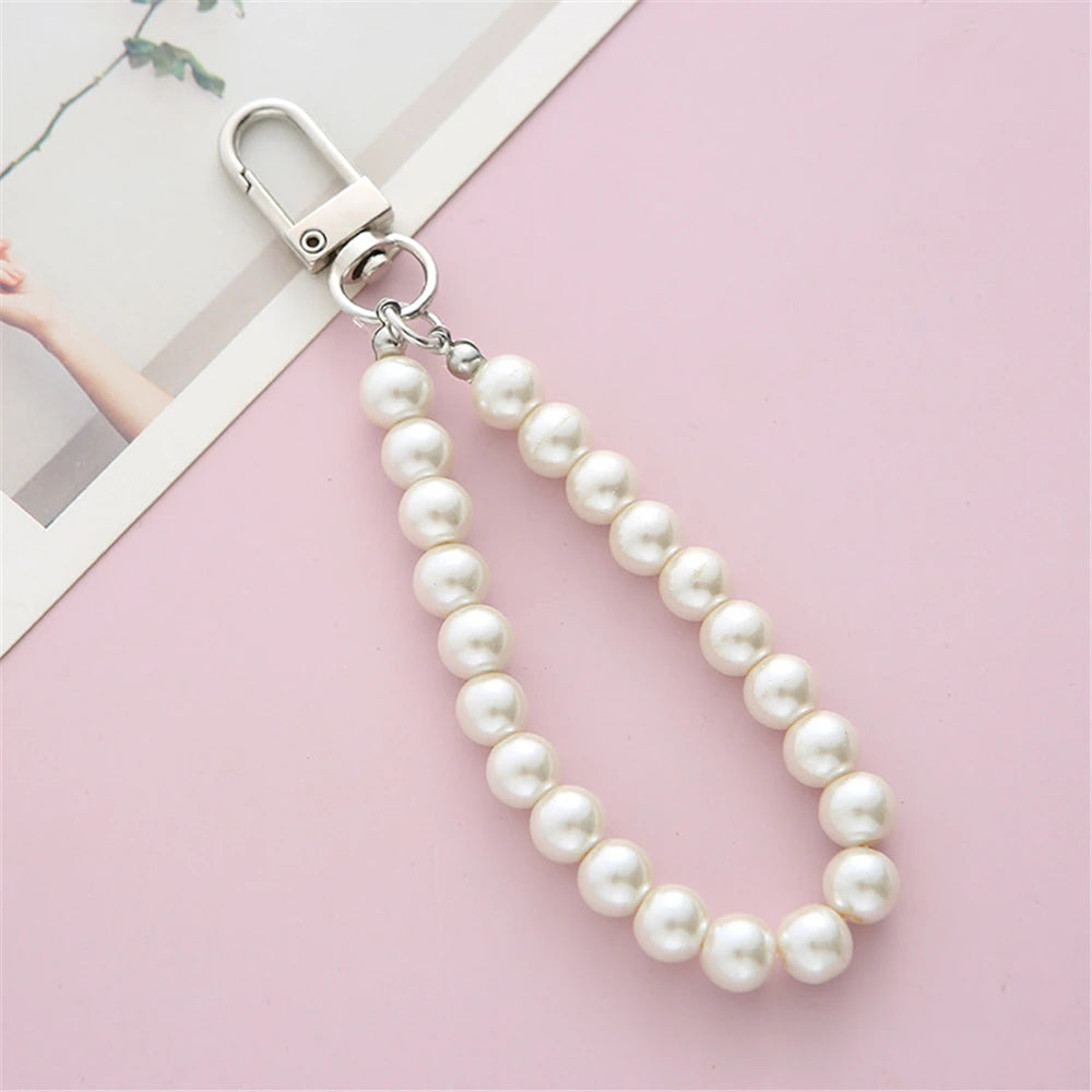 Simulated Pearl Keychain