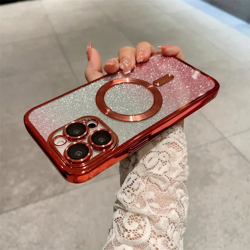 Electroplated Magnetic TPU Case with Built-in Lens Film