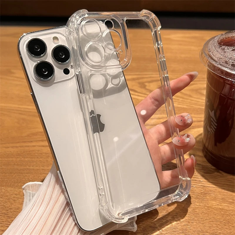 Luxury Shockproof Transparent Bumper Case for iPhone