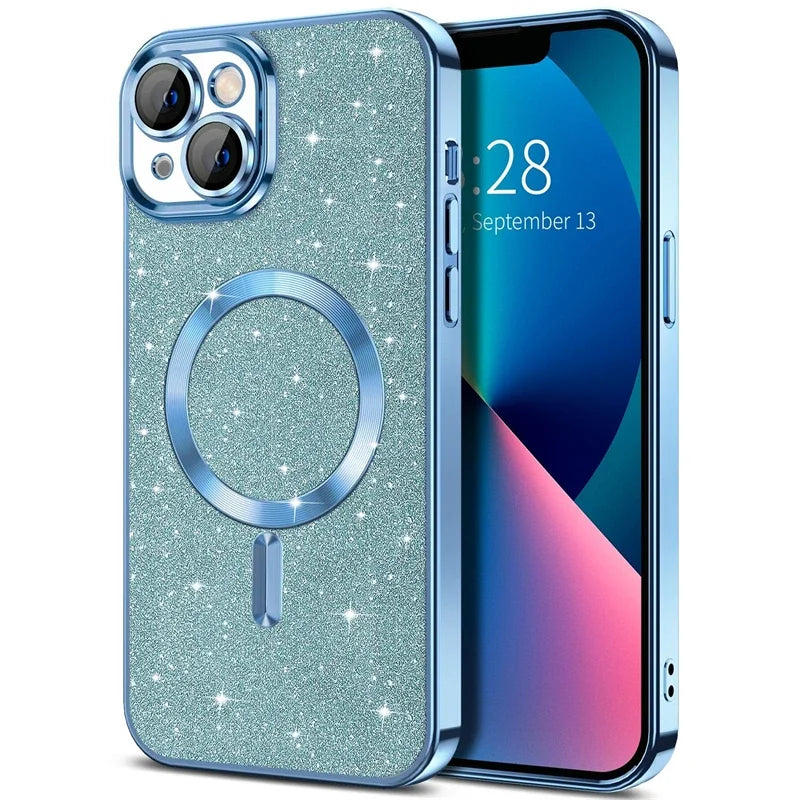 Bling Glitter Magnetic Case for iPhone 11–15 Series