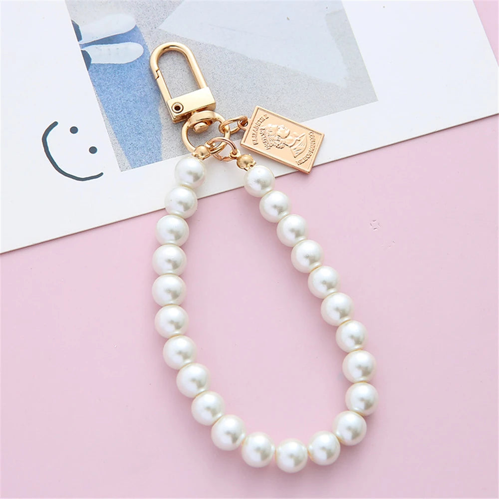 Simulated Pearl Keychain