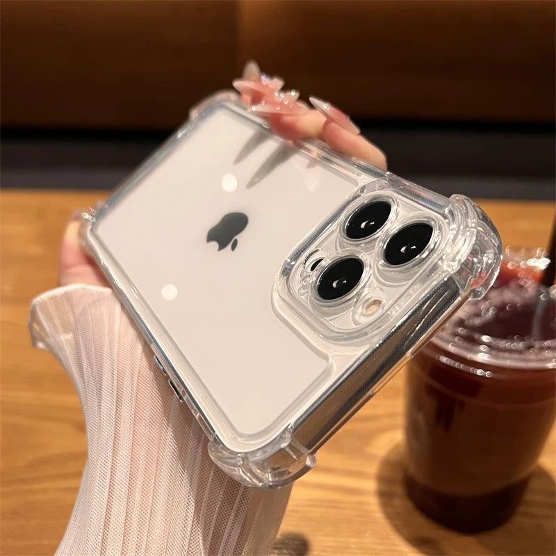 Luxury Shockproof Transparent Bumper Case for iPhone