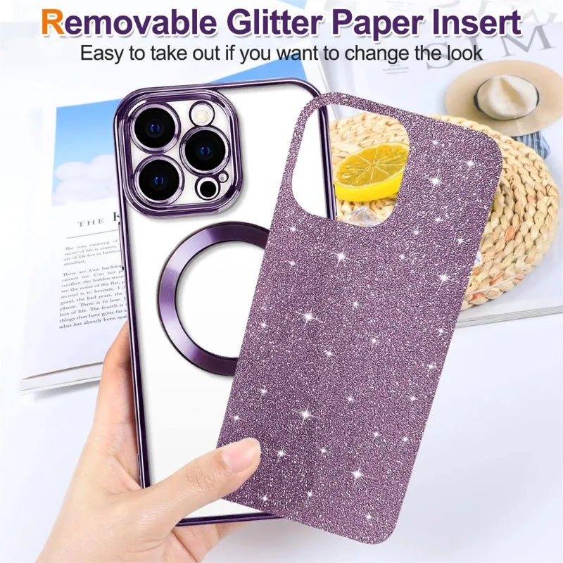 Bling Glitter Magnetic Case for iPhone 11–15 Series