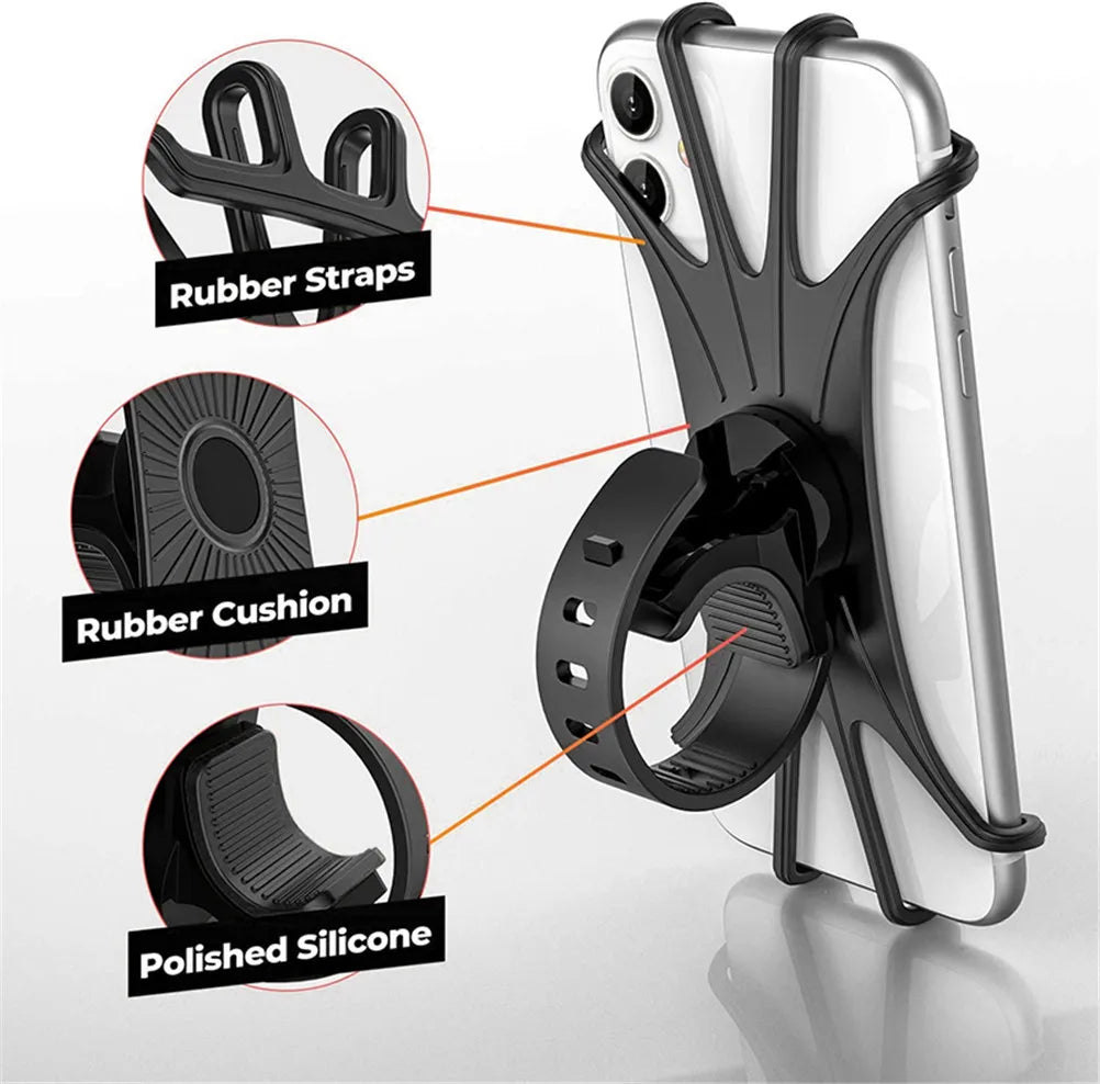 Silicone Strap Universal Bicycle Phone Holder