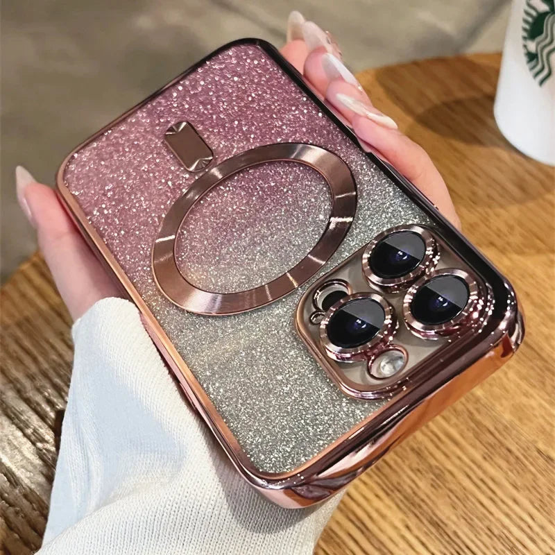 Electroplated Magnetic TPU Case with Built-in Lens Film