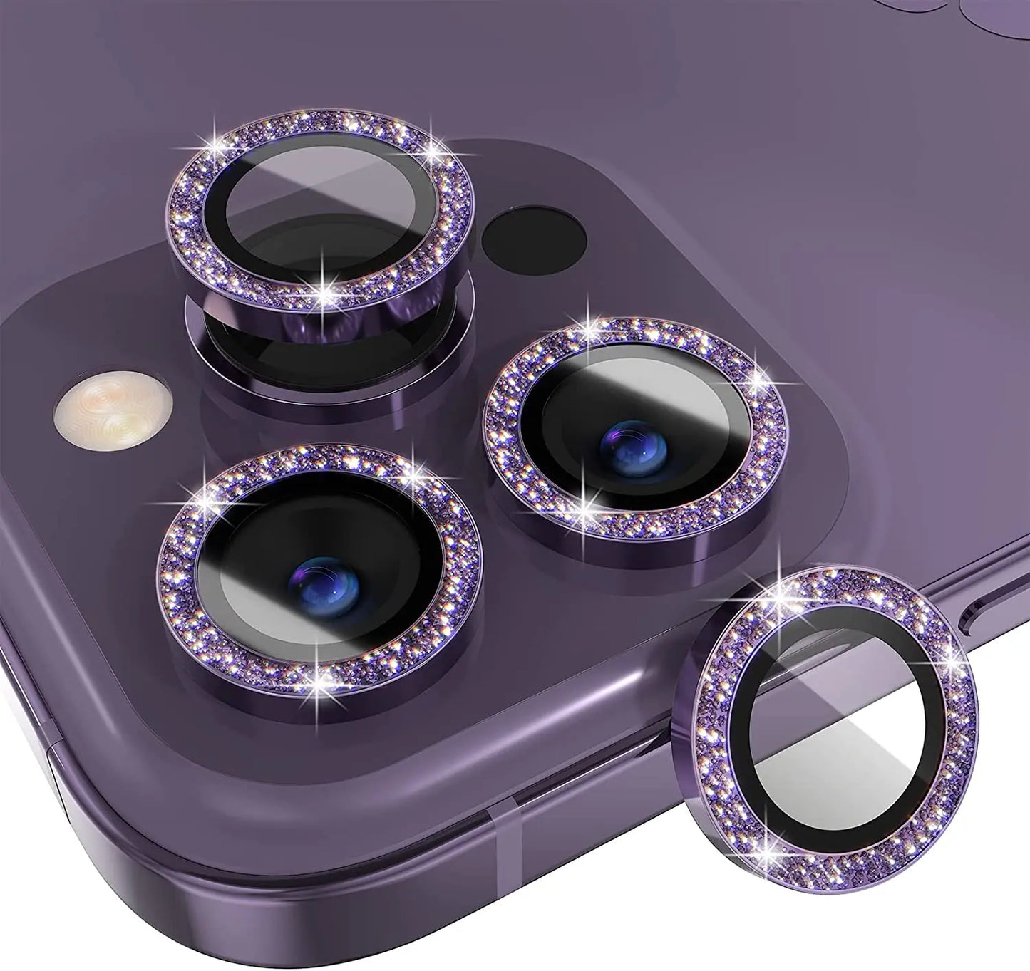 Glitter Diamond Rhinestone Camera Lens Protector for iPhone 11–16 Series