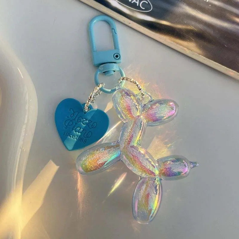 Candy Color Balloon Dog Keychain