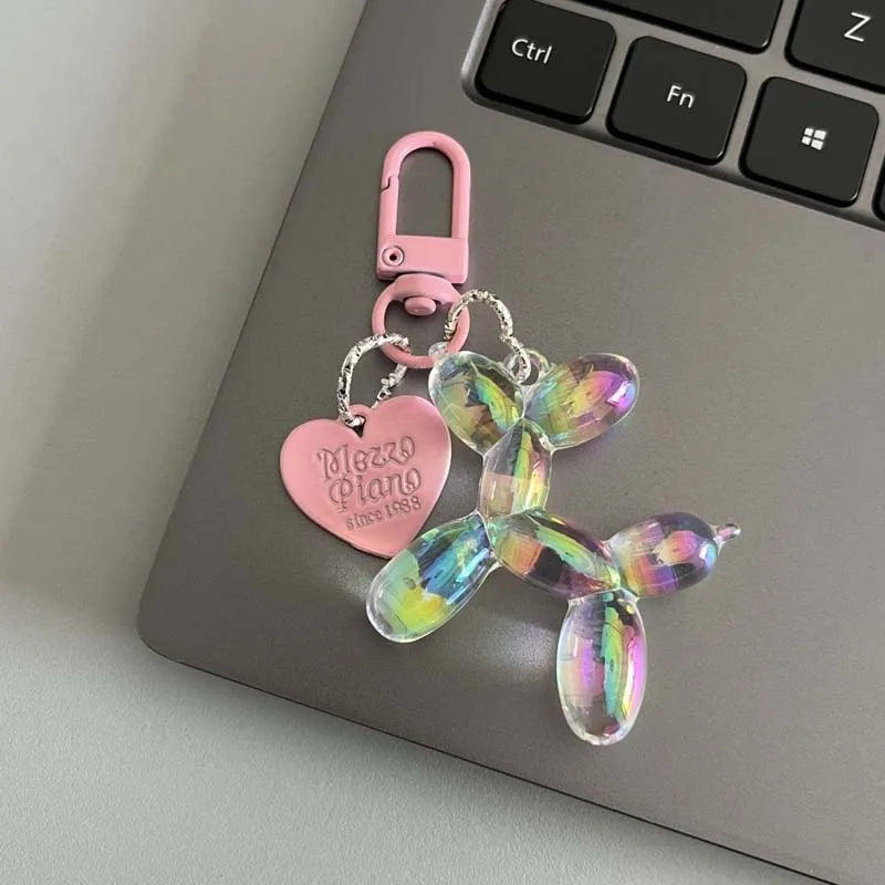 Candy Color Balloon Dog Keychain