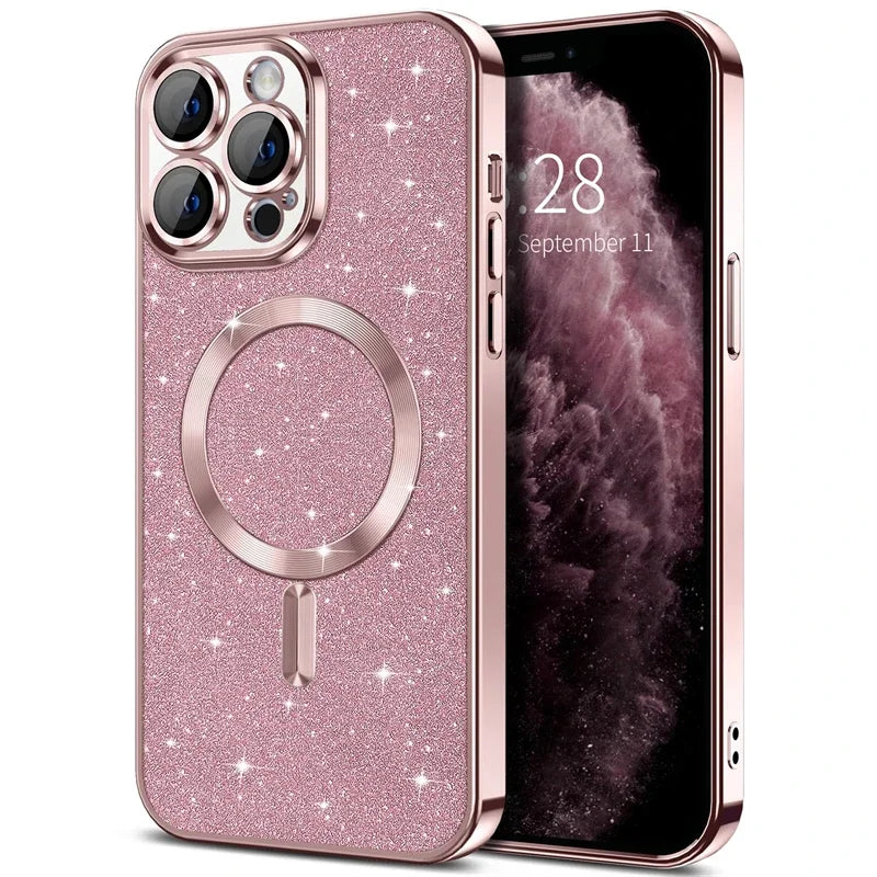 Bling Glitter Magnetic Case for iPhone 11–15 Series