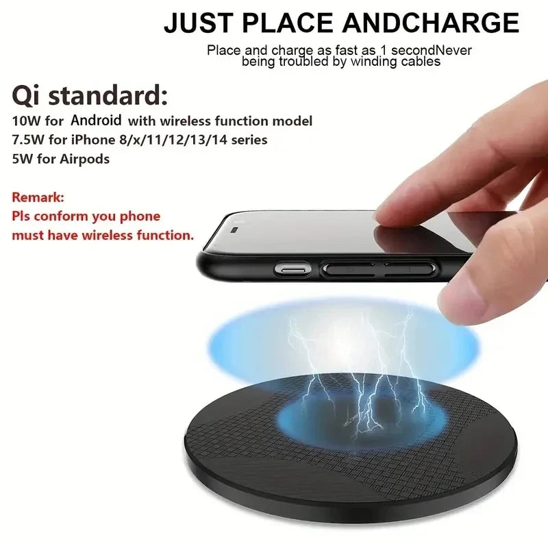 10W Ultra-Thin Wireless Charger Pad for Fast Charging