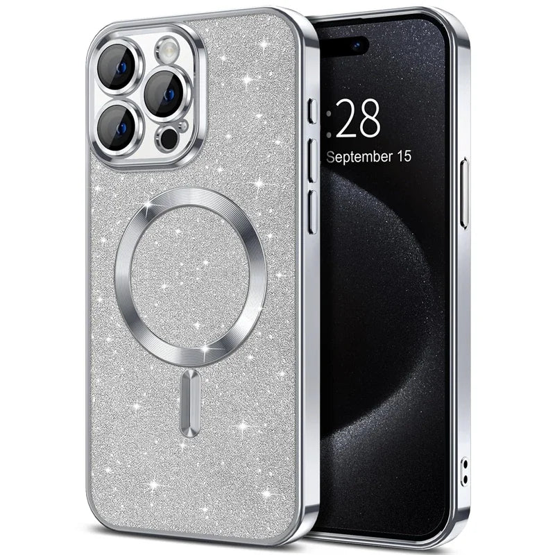 Bling Glitter Magnetic Case for iPhone 11–15 Series