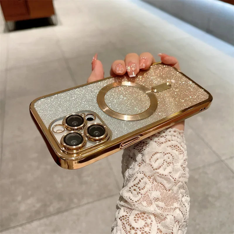 Electroplated Magnetic TPU Case with Built-in Lens Film