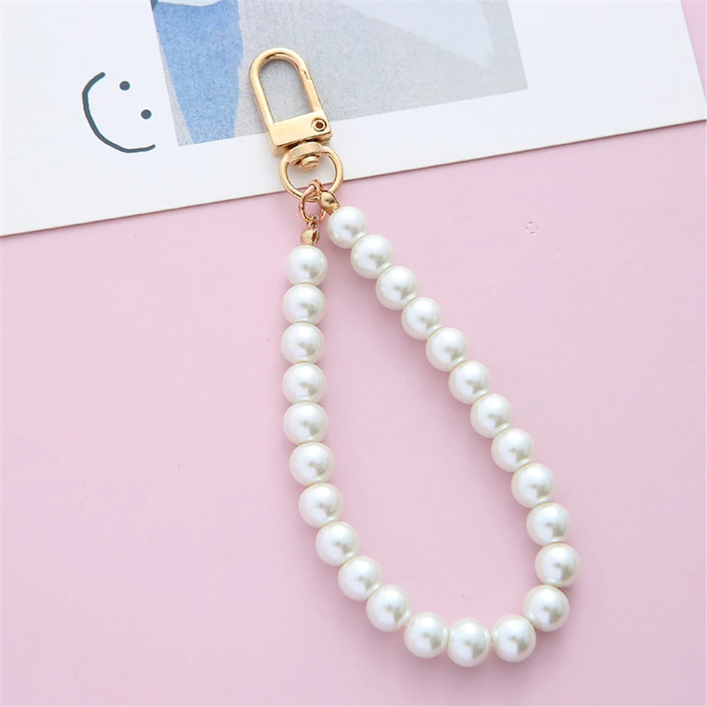 Simulated Pearl Keychain