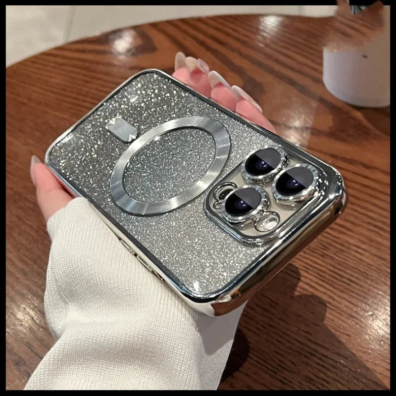 Electroplated Magnetic TPU Case with Built-in Lens Film