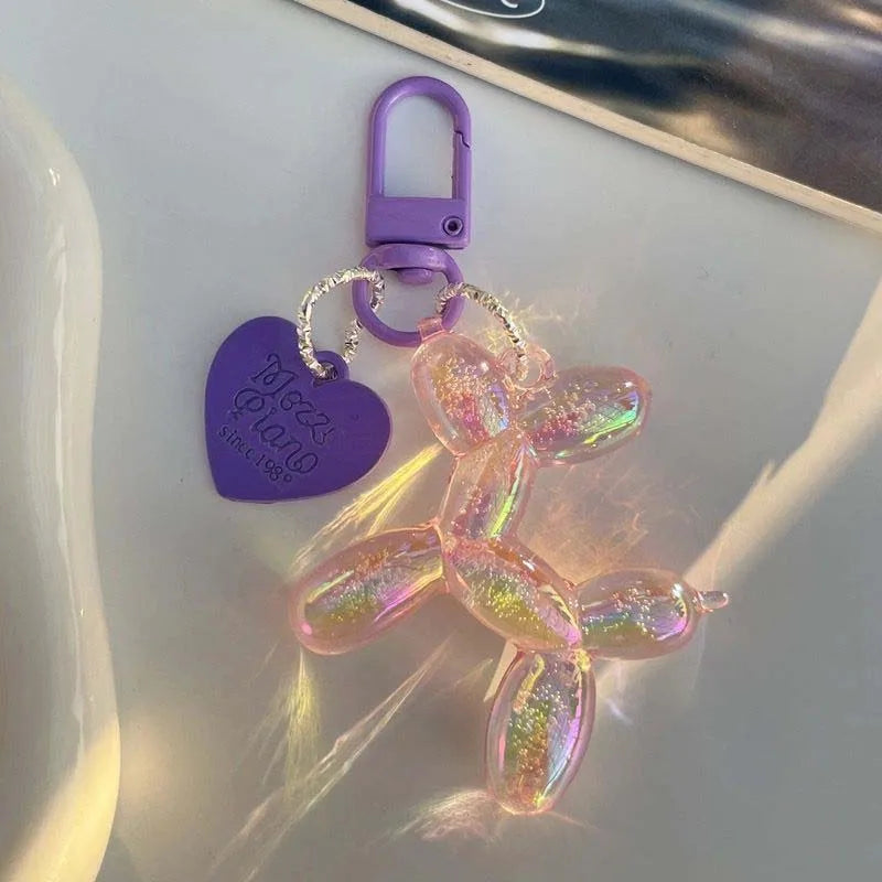 Candy Color Balloon Dog Keychain