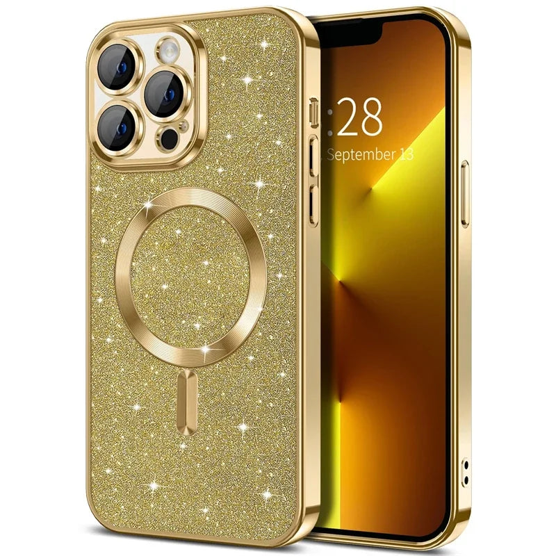 Bling Glitter Magnetic Case for iPhone 11–15 Series