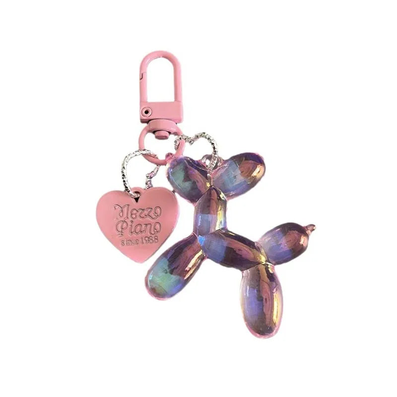 Candy Color Balloon Dog Keychain