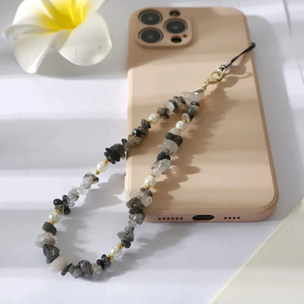 Fashion Gravel Beaded Phone Strap Lanyard