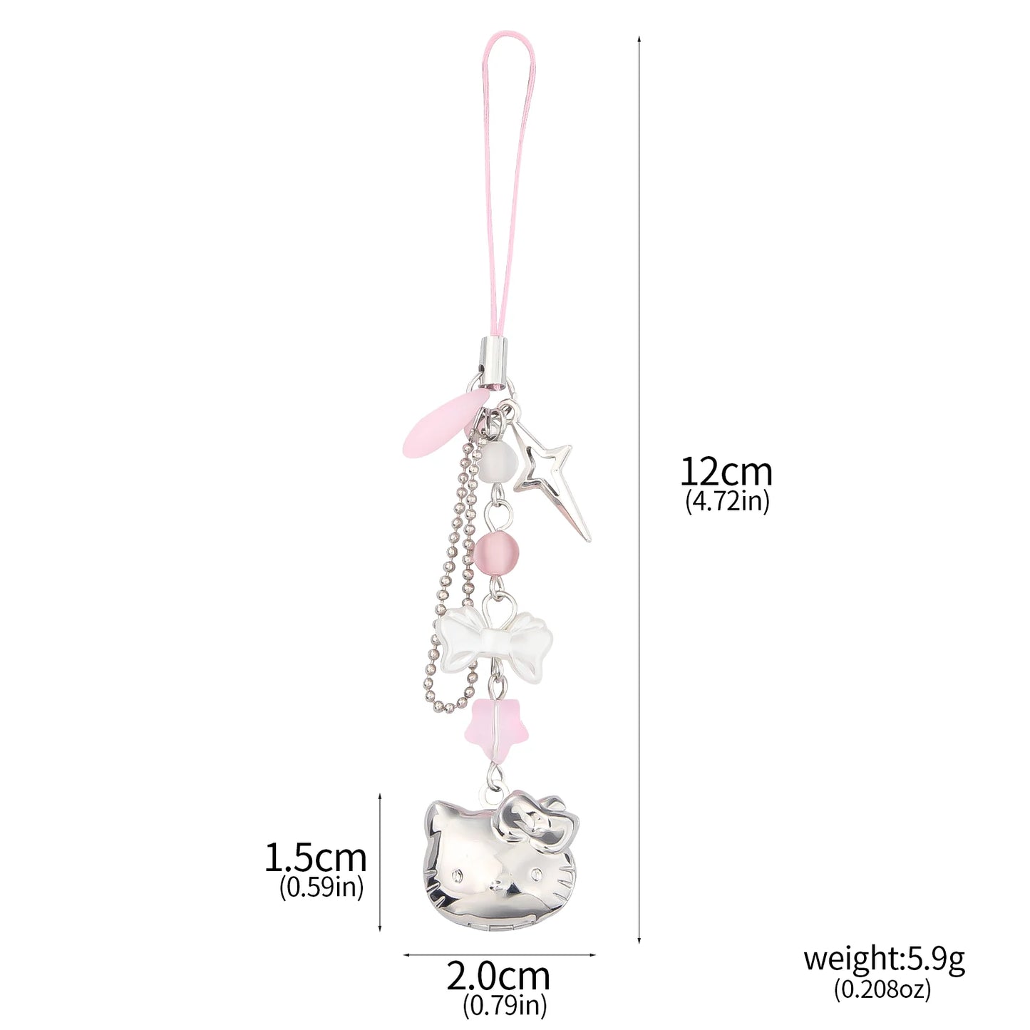 Hello Kitty Cell Phone Rope Chain Sanrio Anime Pendant