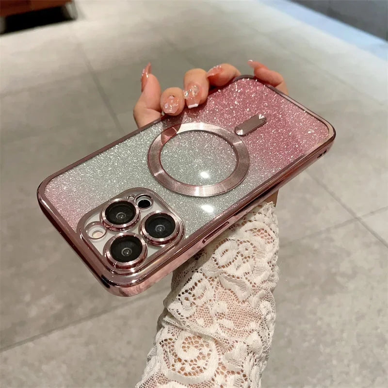 Electroplated Magnetic TPU Case with Built-in Lens Film