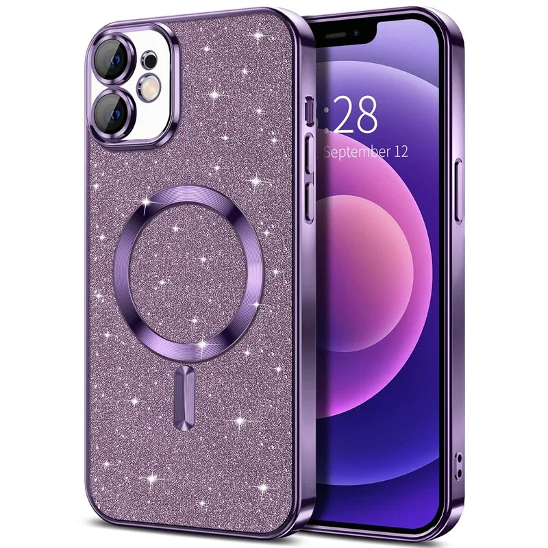 Bling Glitter Magnetic Case for iPhone 11–15 Series