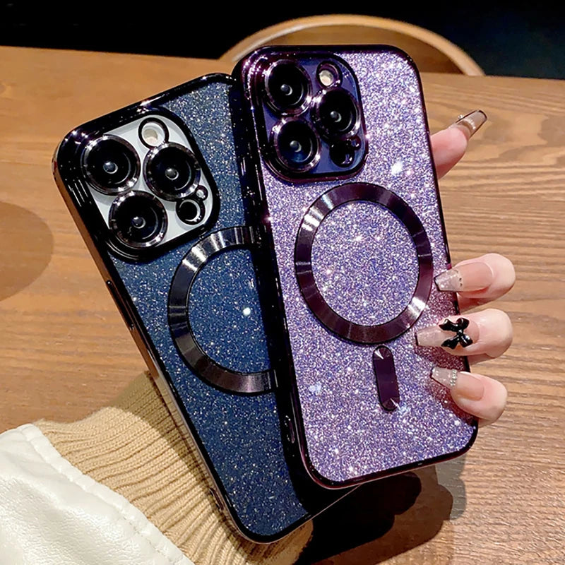 Bling Glitter Magnetic Case for iPhone 11–15 Series