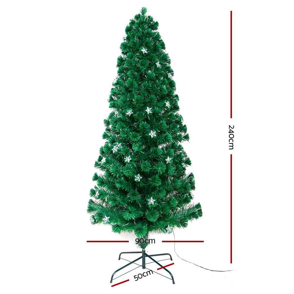 Jingle Jollys 2.4M 8FT LED Christmas Tree Xmas Optic Fiber Multi